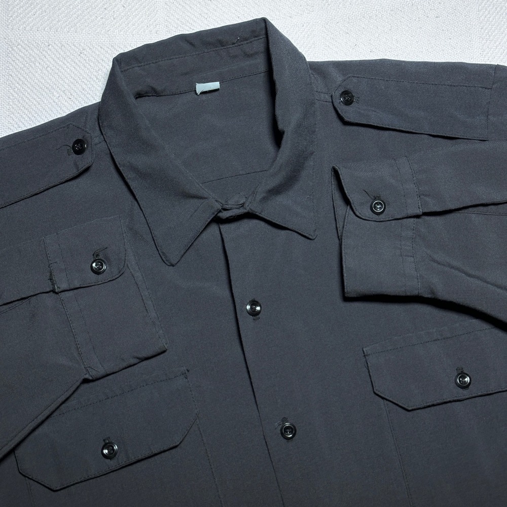 West Point Cadet Shirt Mens 16.5-37 Military Uniform Epaulets Wool Blend Black